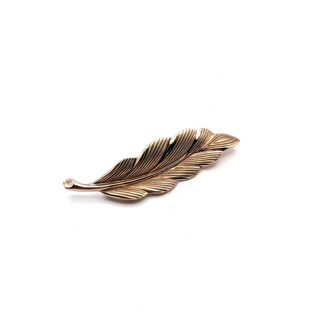 Danecraft 1/20 12KT GF Feather Brooch Vintage Gold Filled Leaf Pin